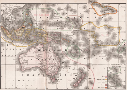 Australasia, Micronesia, Melanesia, Polynesia, etc. 1891